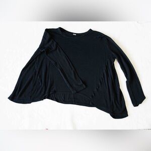Chan Luu! Black Flowy Asymmetrical Long Sleeve Sweater